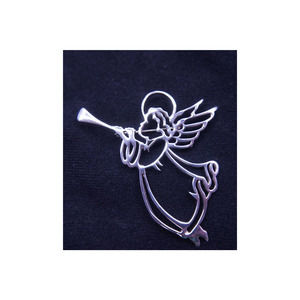 Sterling Silver Angel Trumpet Brooch OOAK Handmade Pin vtg